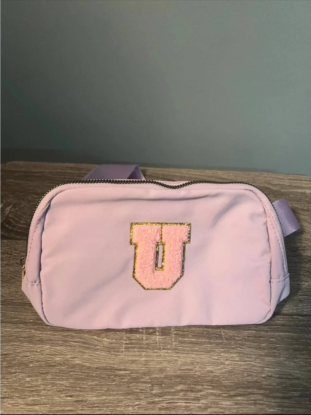 Pink Purple Kids Letter U Belt Bag